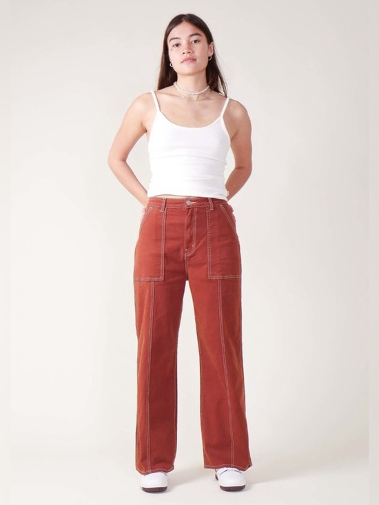 ROLLA'S Pants - ROLLA'S Heidi Trade Jeans High-Rise Loose Straight Cargo Pants Chesnut Brown 24